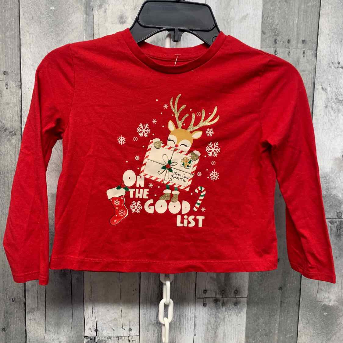 Size 4/5 Red/Gold Holiday Brands Long Sleeve Shirt