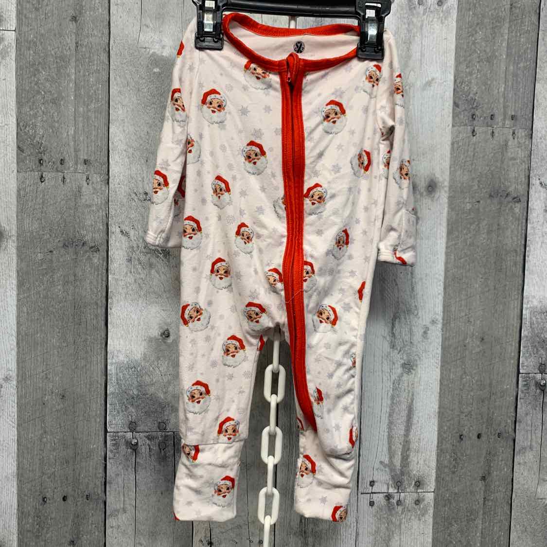 Size 0-3 Months White/Red Name Brand Footy PJs