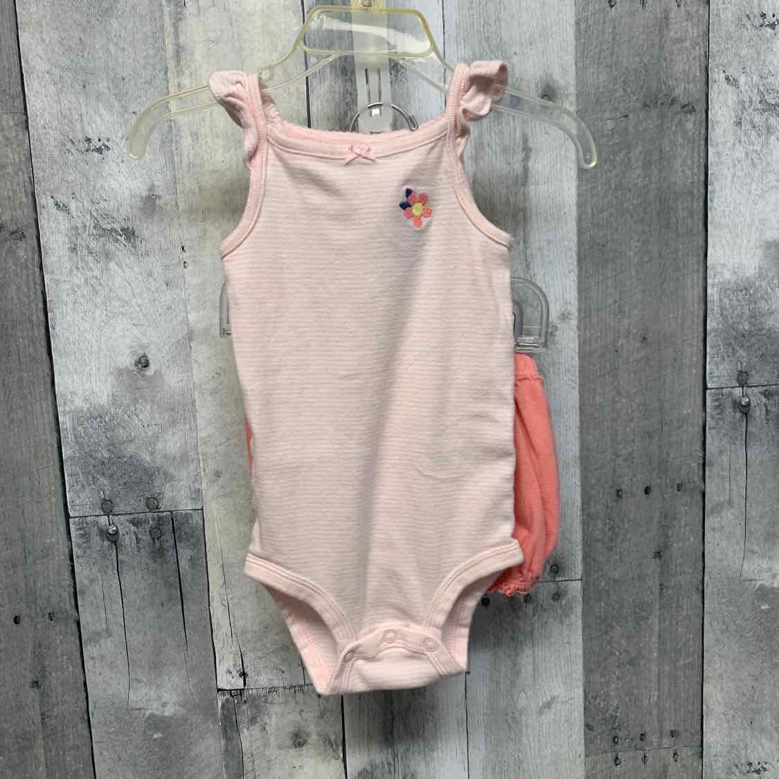 Size 12 Months Pink Striped Carter's Shirt/Shorts
