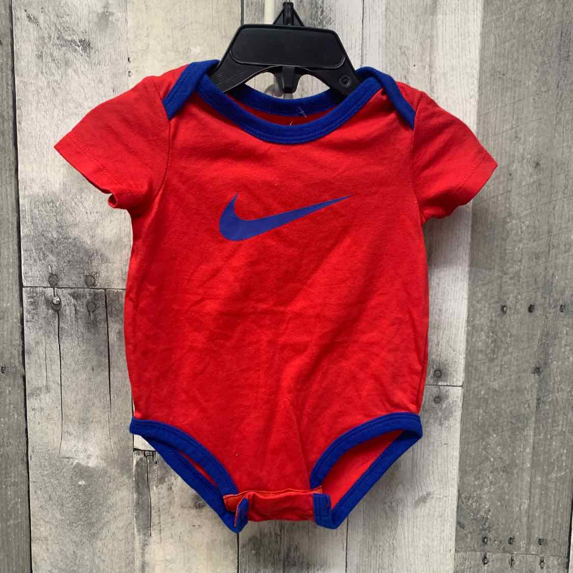 Size 6 Months Red/Blue Sport Brand Bodysuit