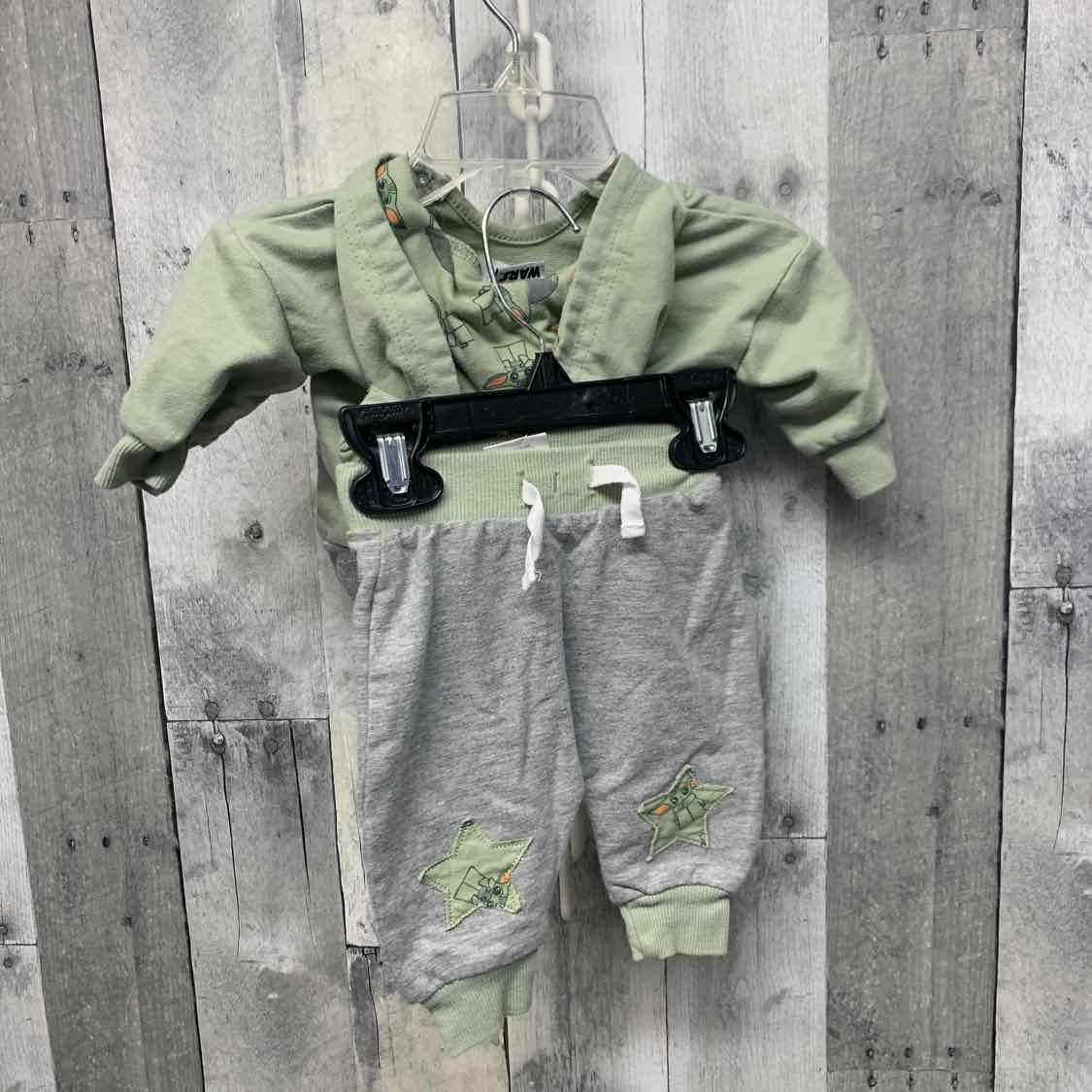 Size 0-3 Months Green/Gray Disney Sweats - 2pc