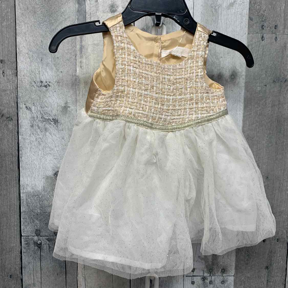 Size 3-6 Months Gold/White Nannette Dress