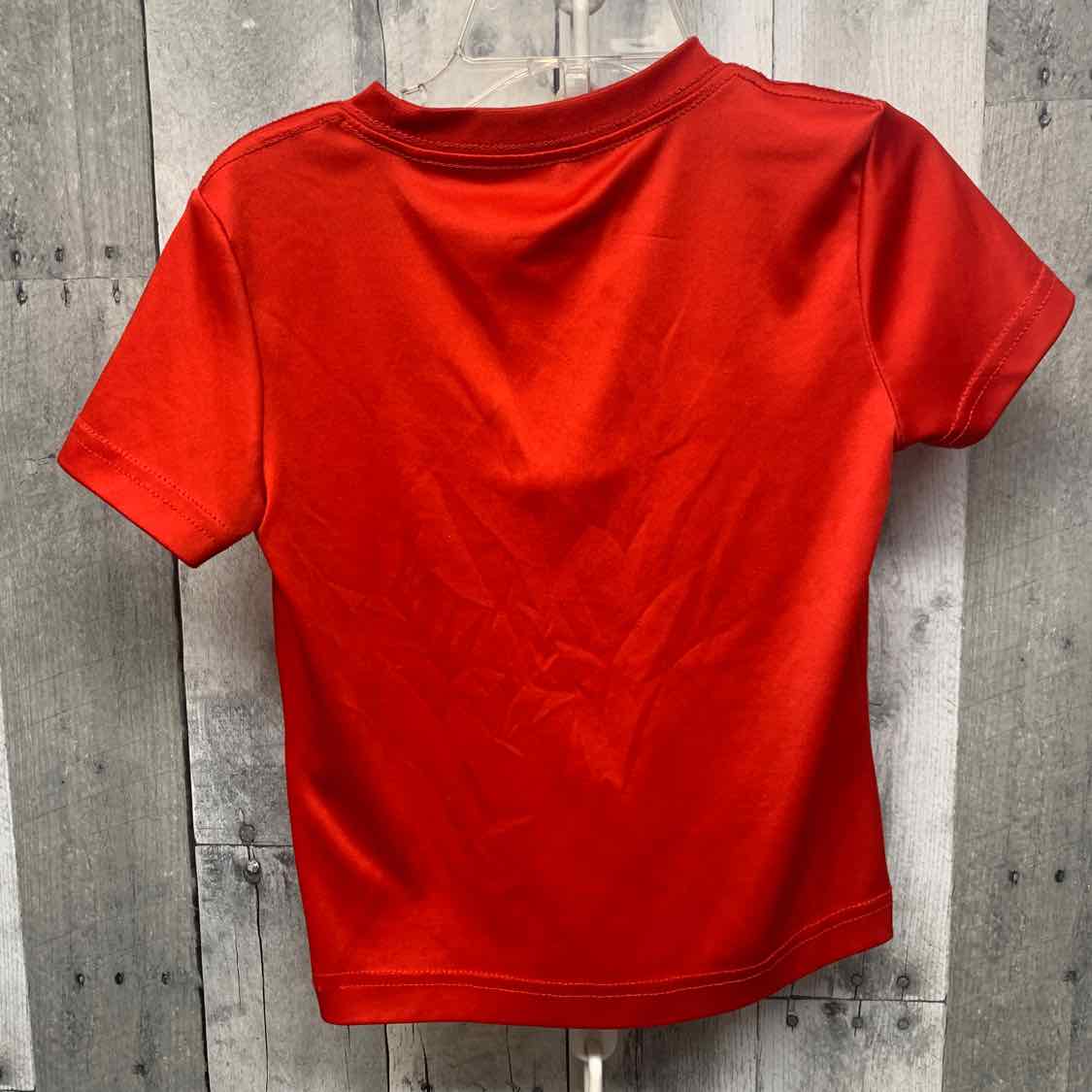 Size 3T Red Graphic Sport Brand Short Sleeve Shirt