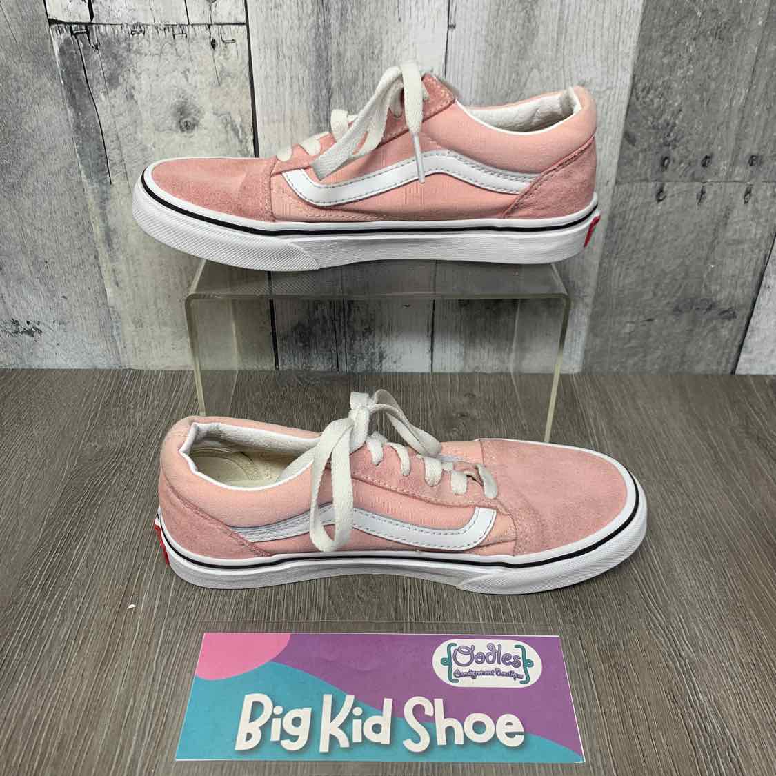 Size 3 Pink/White Vans Sneakers