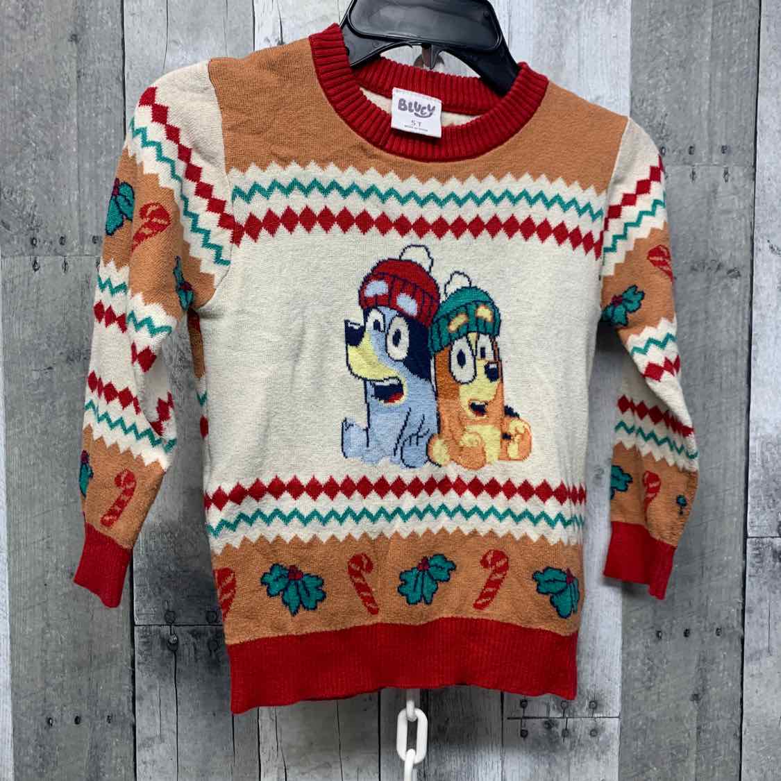 Size 5T Brown/Red Disney Sweater