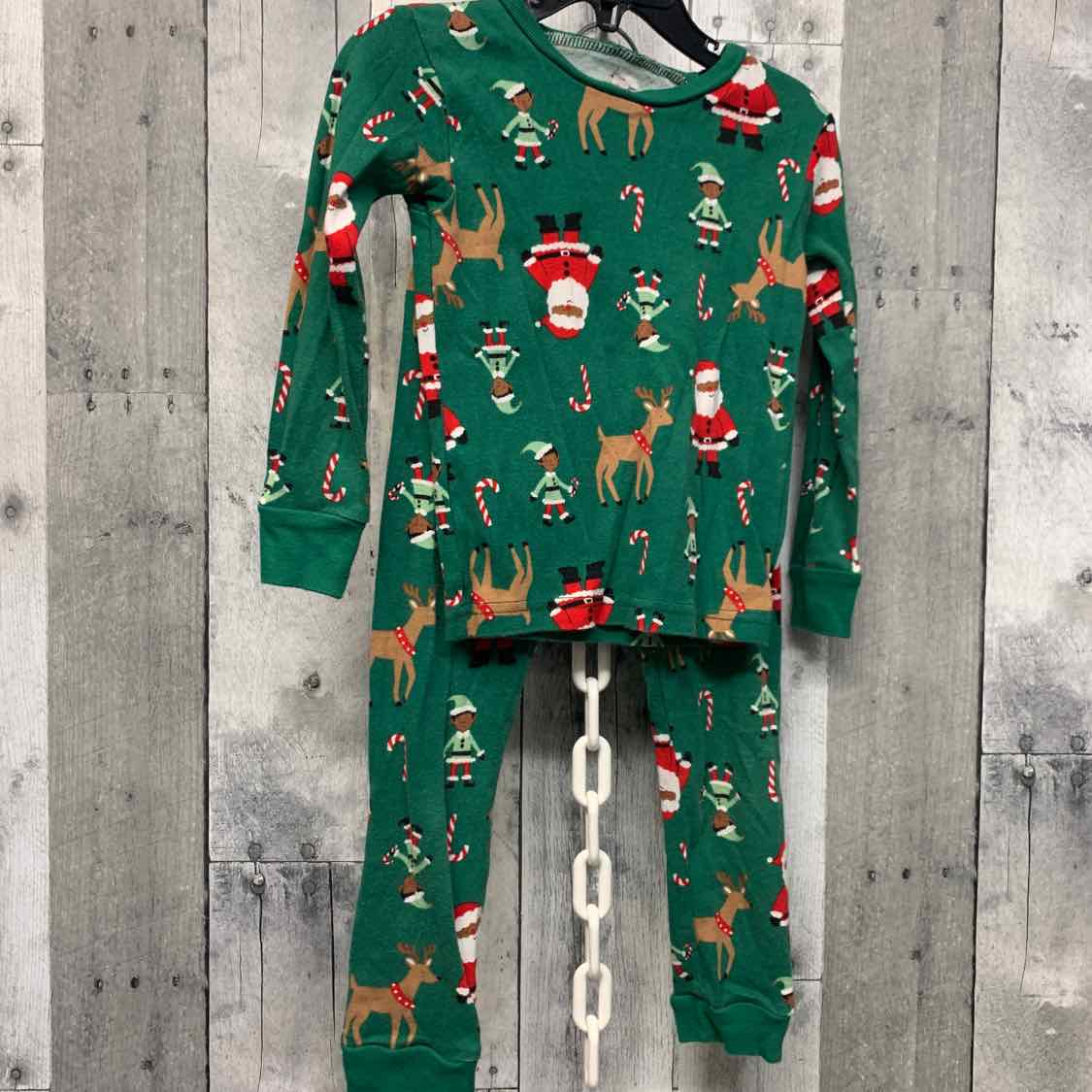 Size 3T Green Print Just One You 2pc PJs