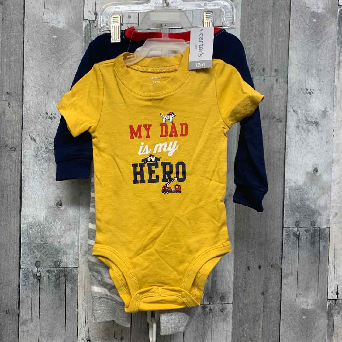 Size 12 Months Yellow/Gray Carter's Shirt/Pants