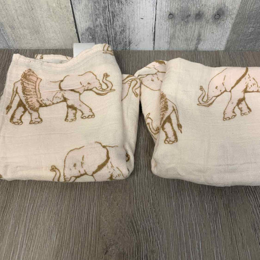 Name Brand Tan Print elephant Burp Cloth