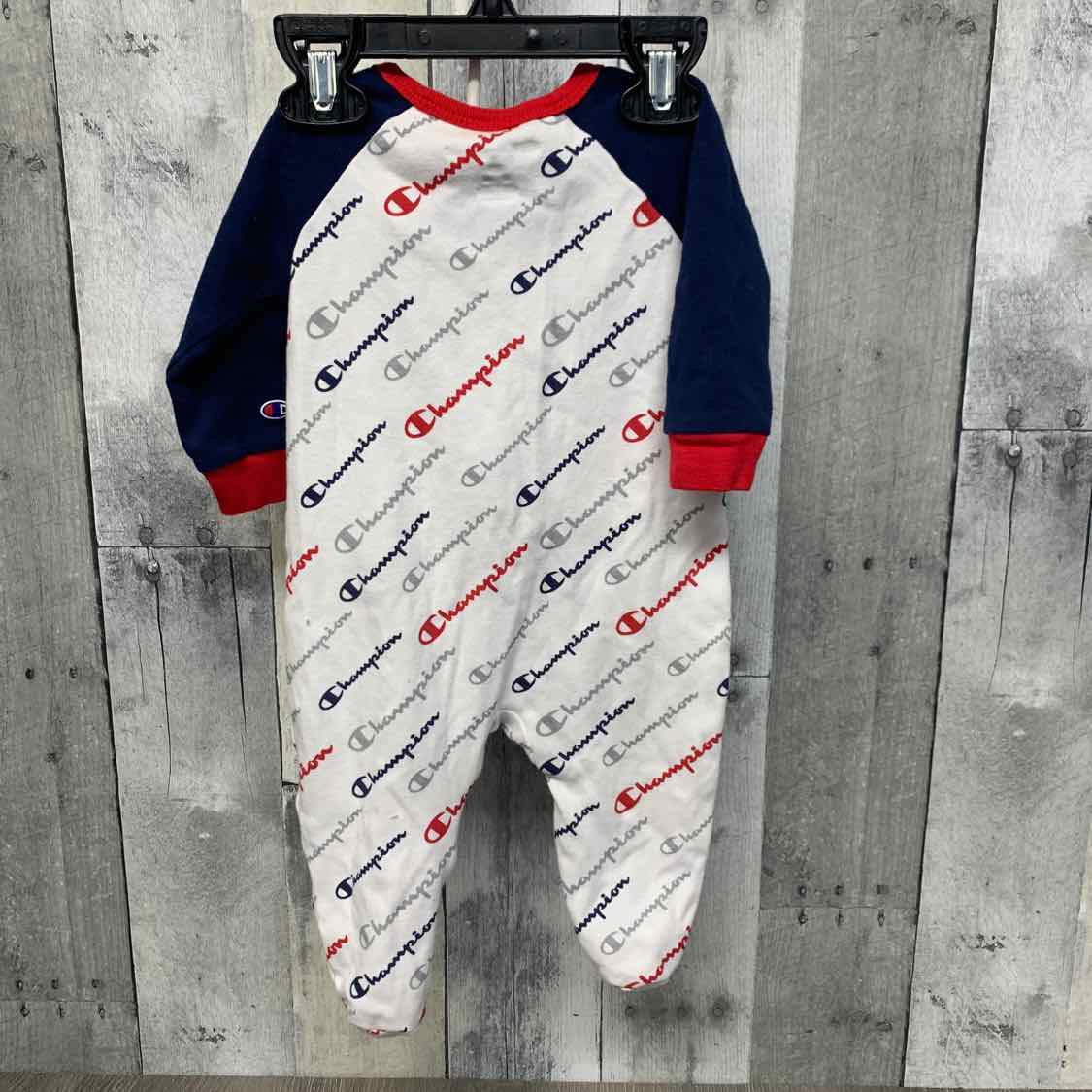 Size 6 Months White/Blue Champion Footy PJs