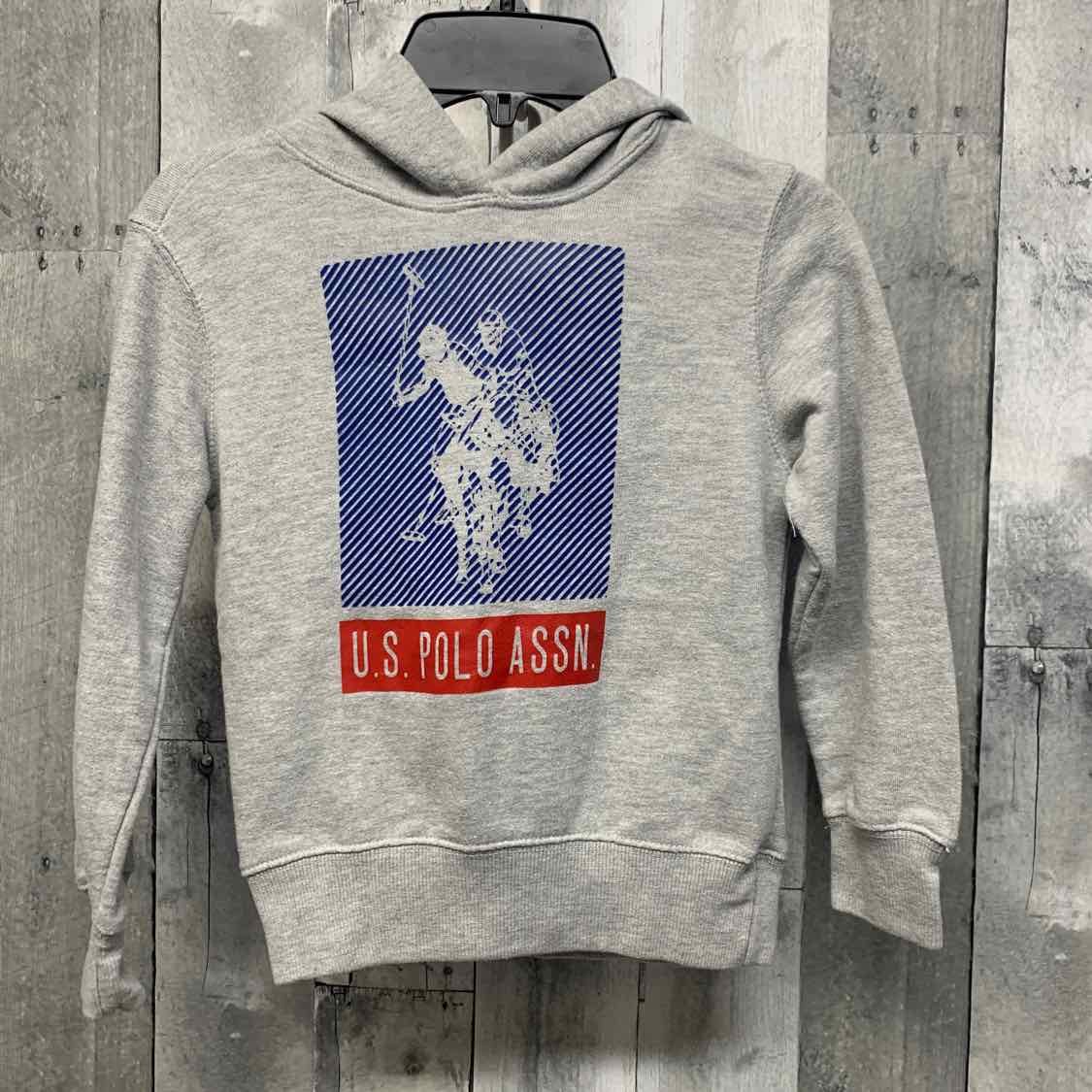 Size 6/7 Gray Graphic US Polo Pull Over