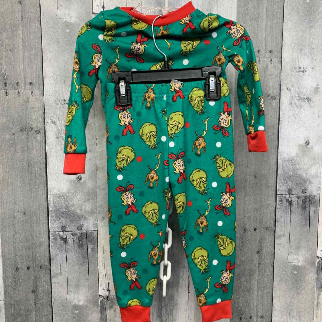 Size 2T Green Graphic Dr Seuss 2pc PJs