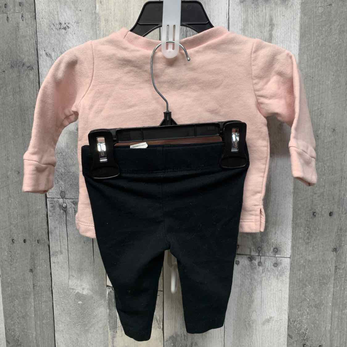 Size 0-3 Months Pink/Black Puma Shirt/Leggings