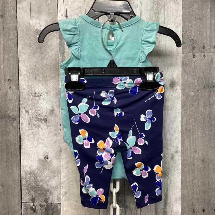 Size 3 Months Blue/Navy Carter's Shirt/Leggings - OodlesCB