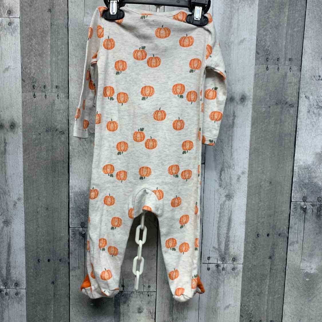 Size 9 Months Gray Print Just One You Footy PJs