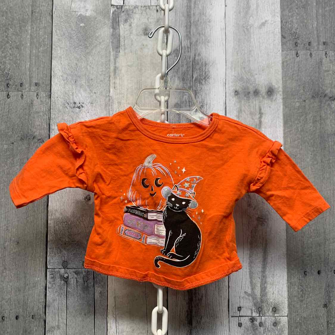 Size 3 Months Orange Graphic Carter's Long Sleeve Shirt