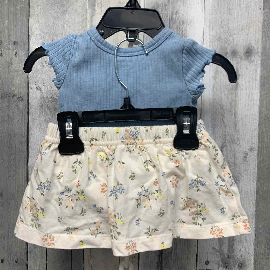 Size 3 Months Blue/White Carter's Shirt/Skirt