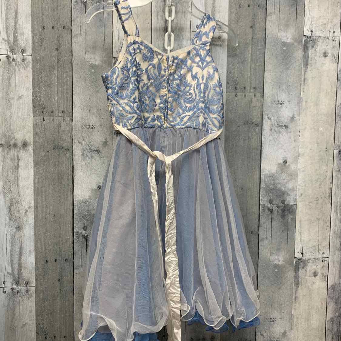 Size 10 Ivory/Blue Rare Editions Dress - Party