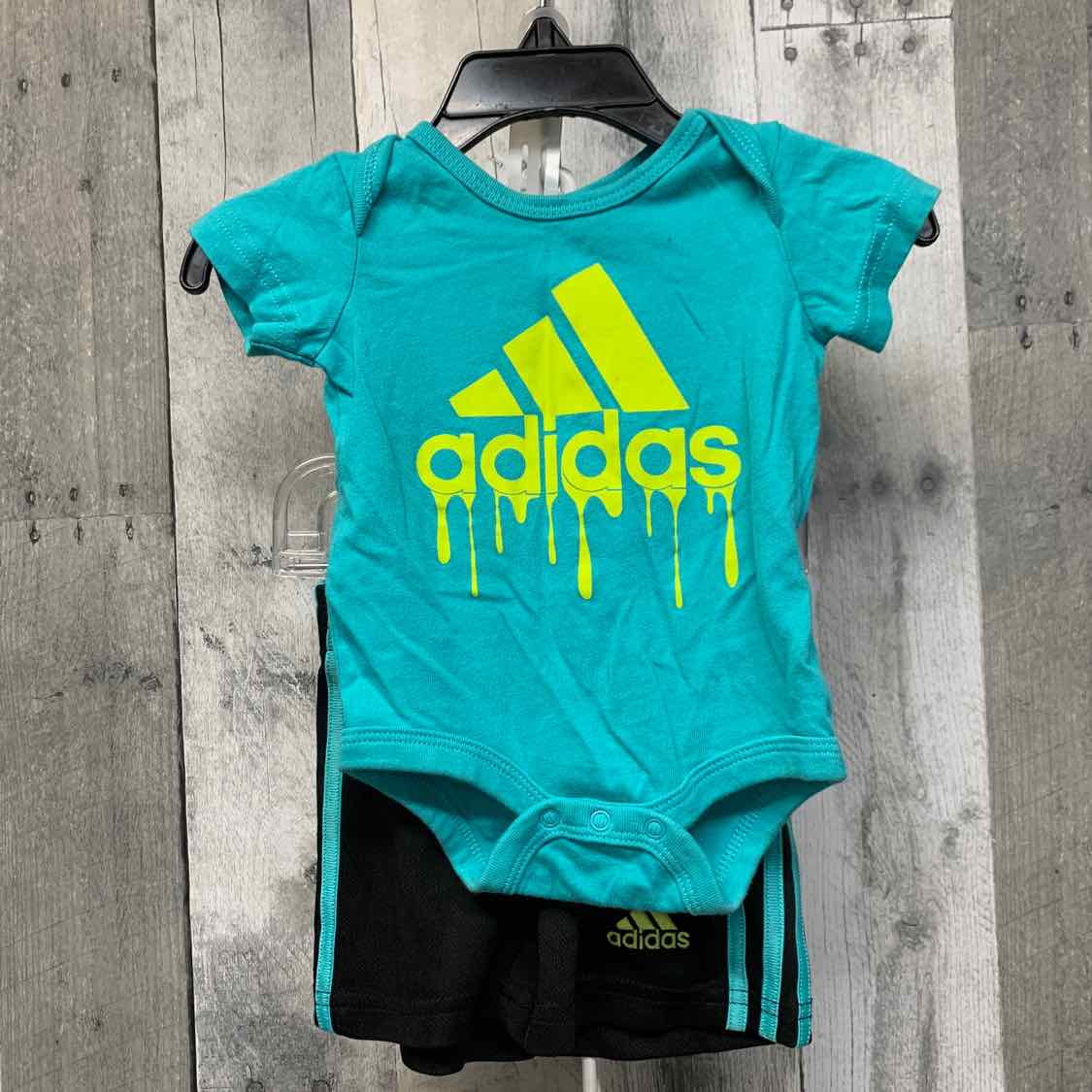 Size 3 Months Teal/Black Sport Brand Shirt/Shorts - OodlesCB
