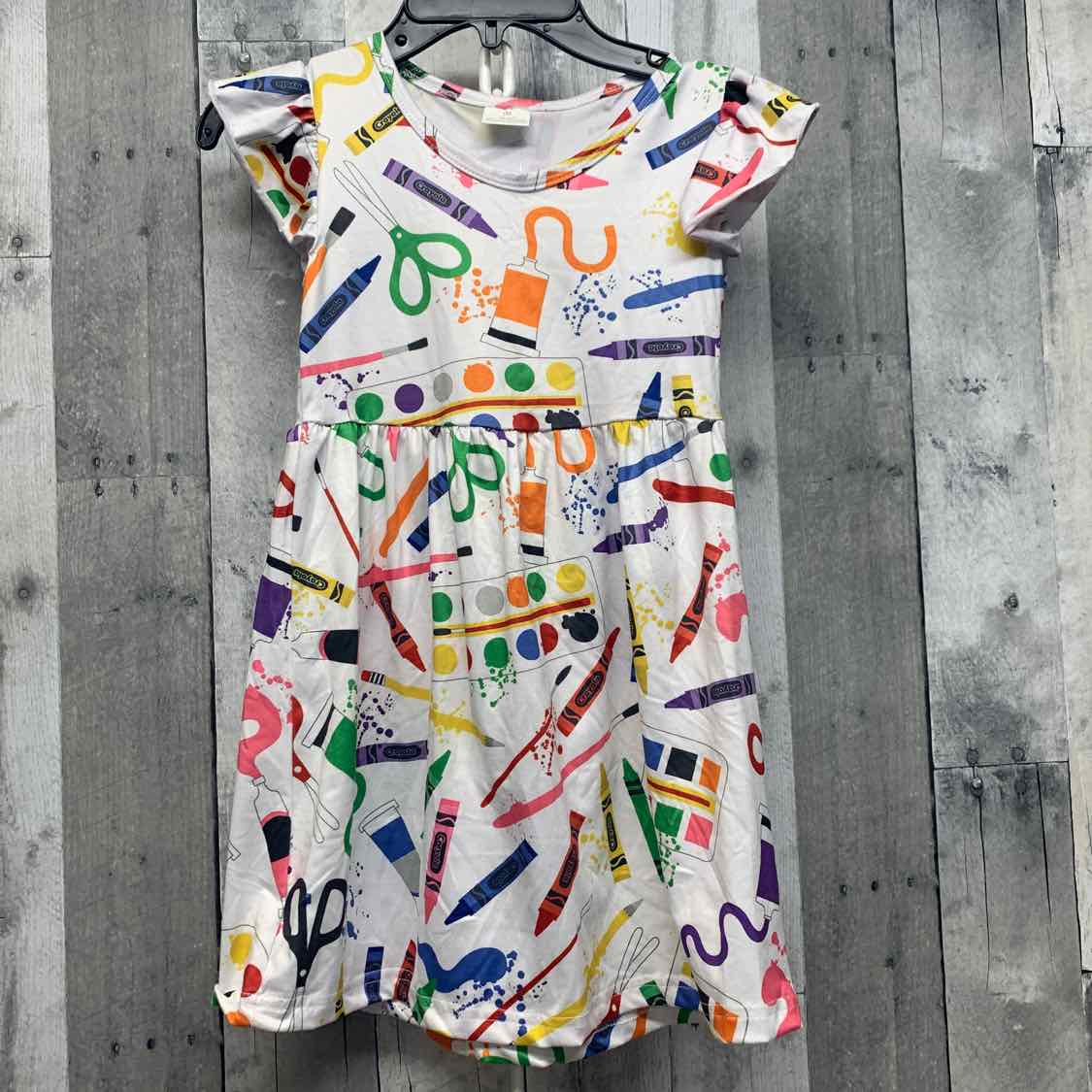 Size 6 White Print B Brand Dress