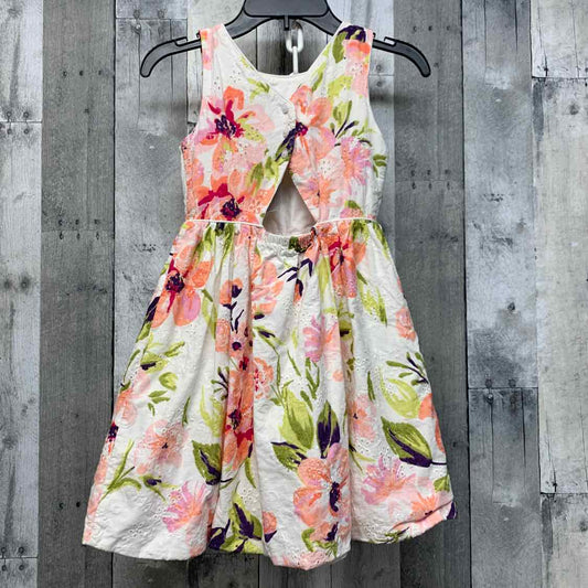 Size 6 White Floral Print Gymboree Dress