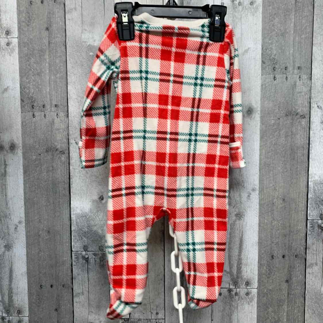 Size 6-9 Months Red/Green Old Navy Footy PJs