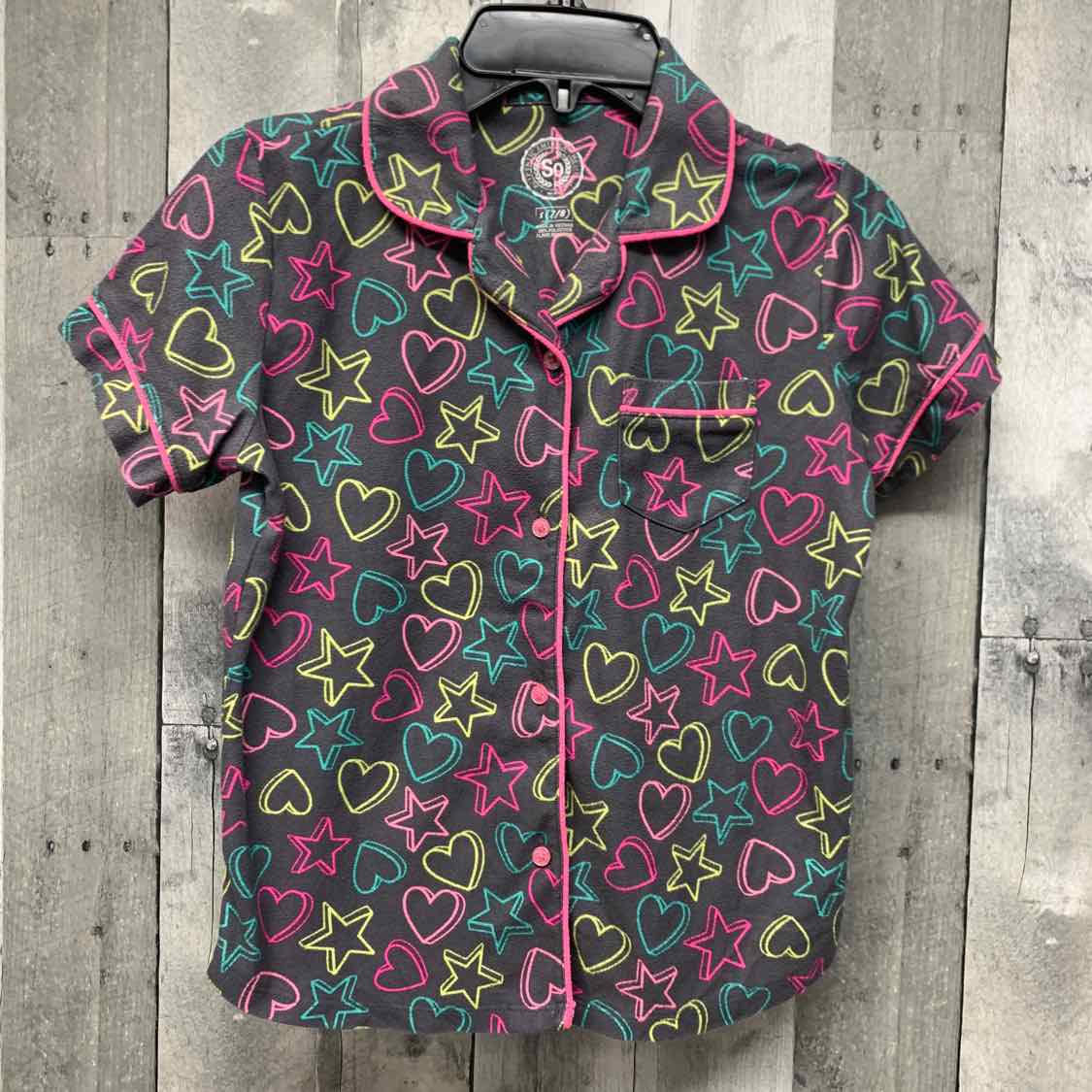 Size 7/8 Gray Print SO 2pc PJs