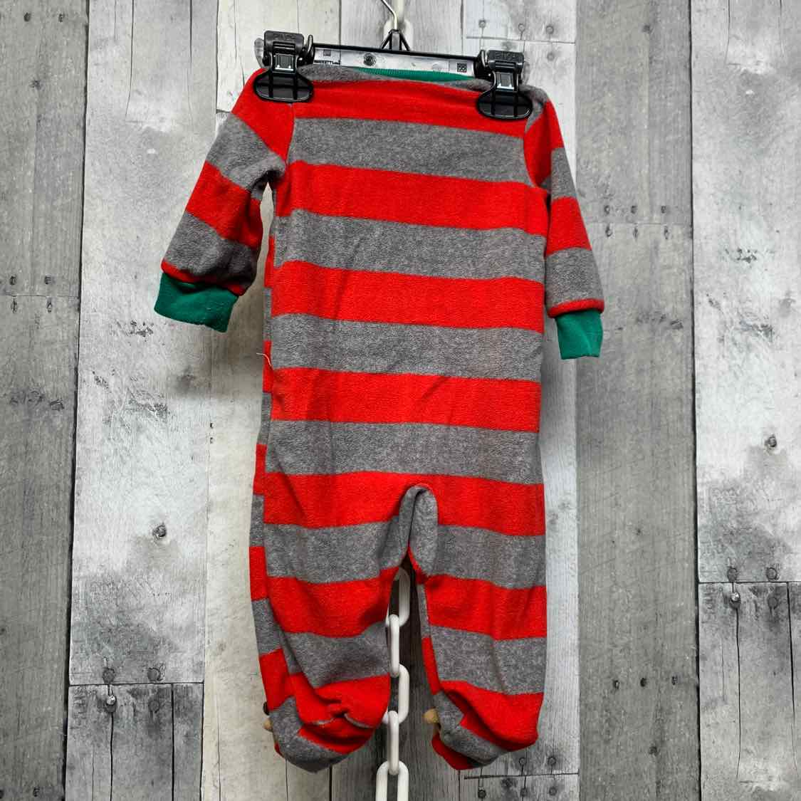 Size 3 Months Red Striped Just One You Footy PJs