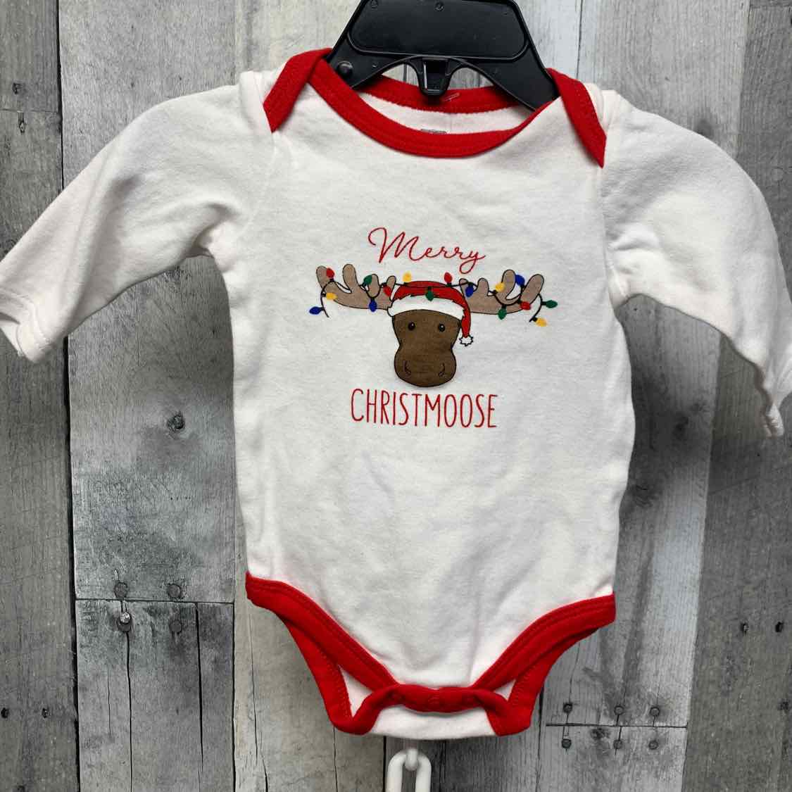 Size 0-3 Months White/Red B Brand Bodysuit