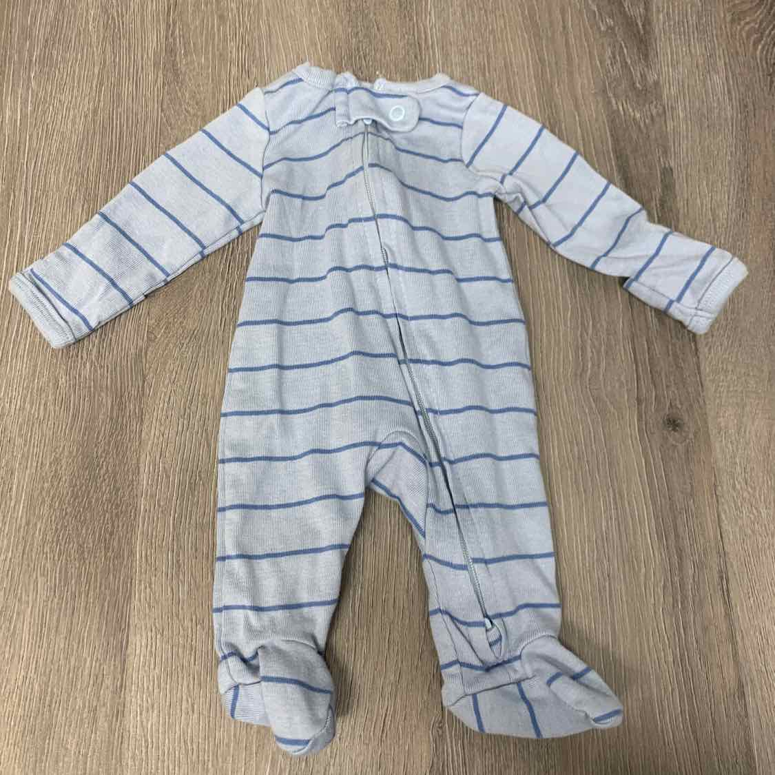Size Preemie Blue Striped Child of Mine Footy PJs