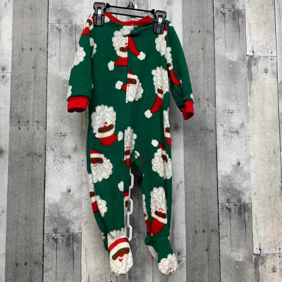 Size 12 Months Green Print Just One You Footy PJs