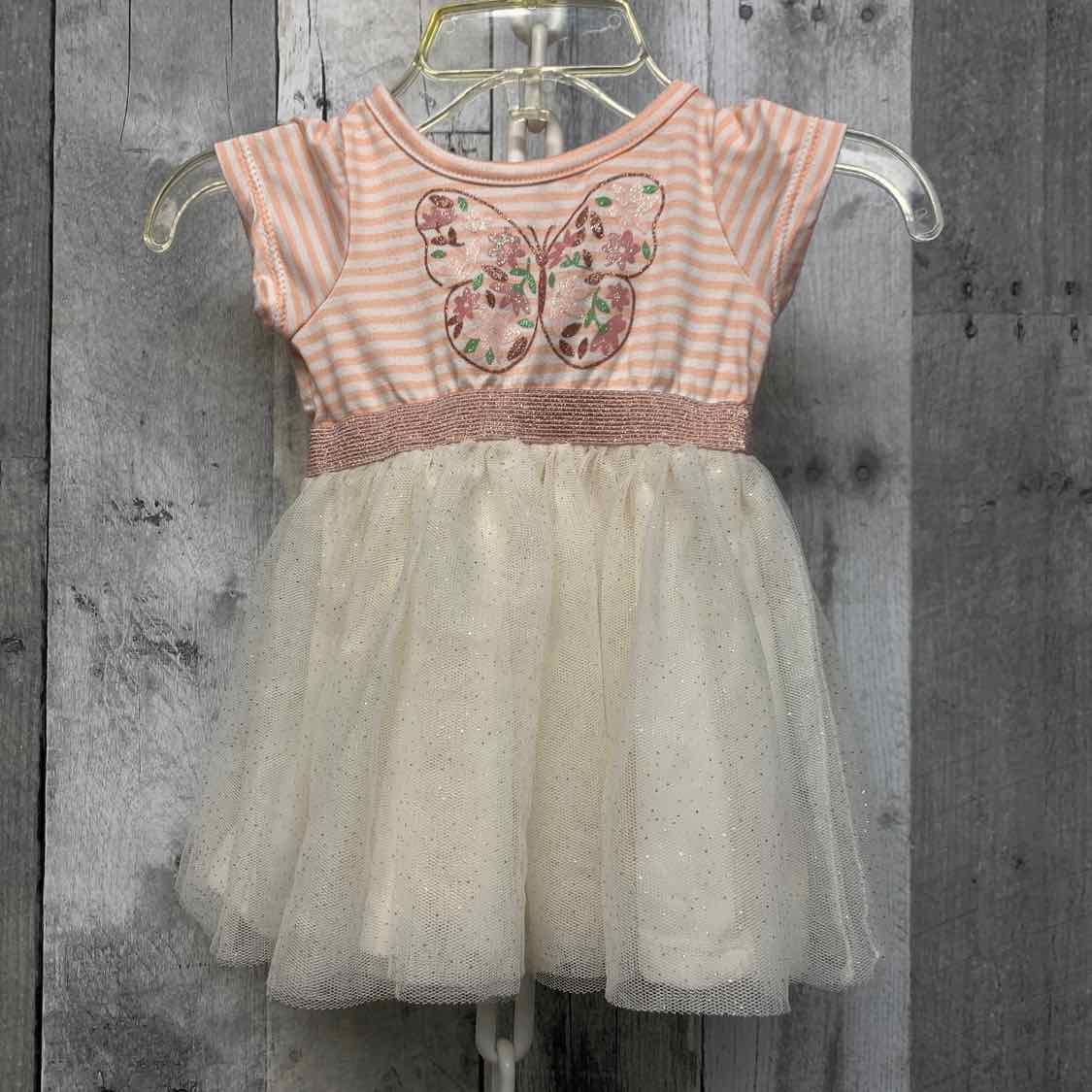 Size 0-3 Months Pink/Ivory Young Hearts Dress