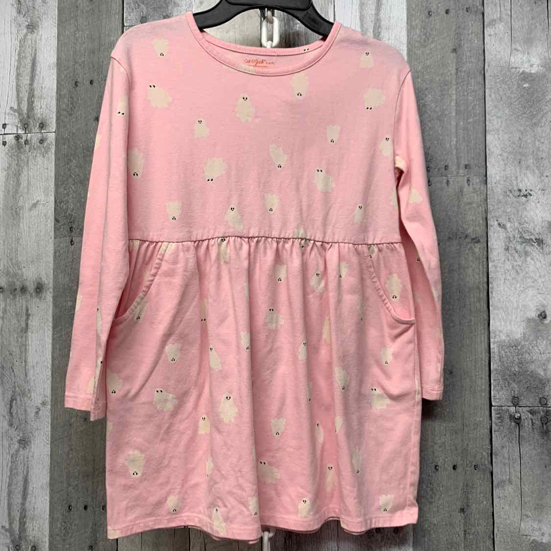 Size 6/7 Pink/White Cat & Jack LS Dress