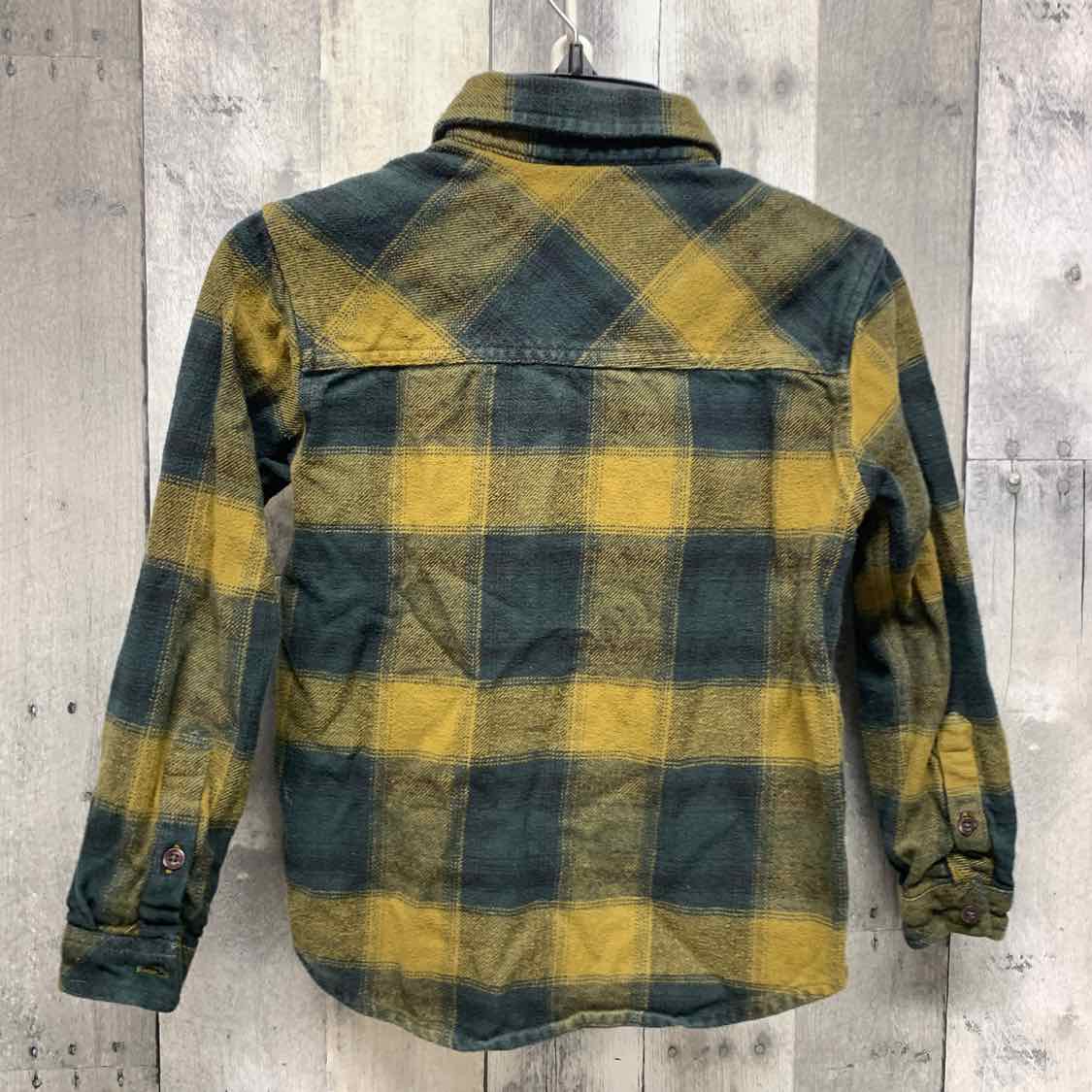 Size 6 Green Plaid Quiksilver LS Button Up