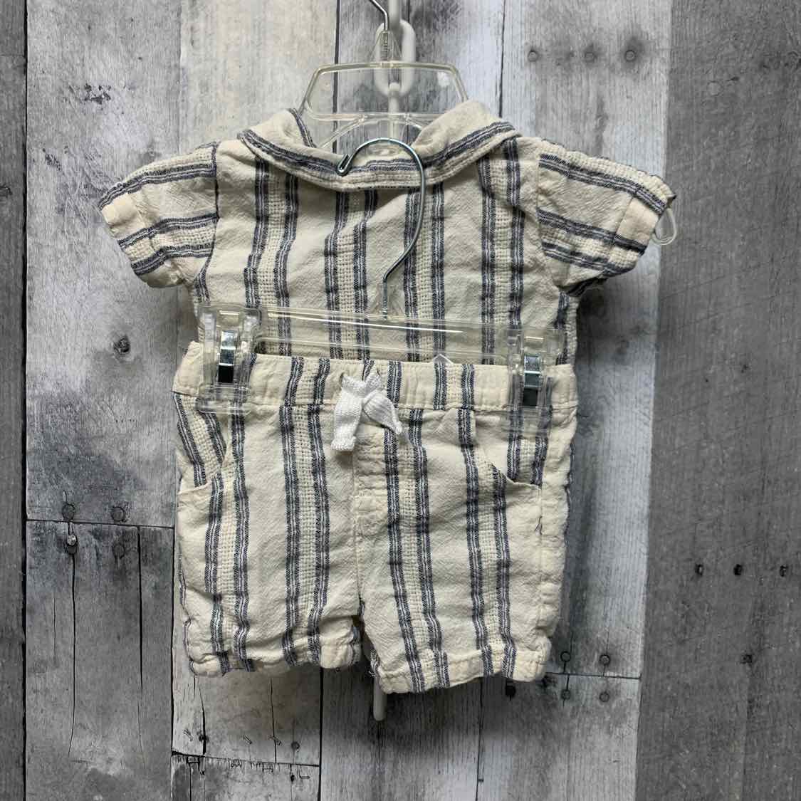 Size 0-3 Months Ivory/Blue Little Lad Shirt/Shorts