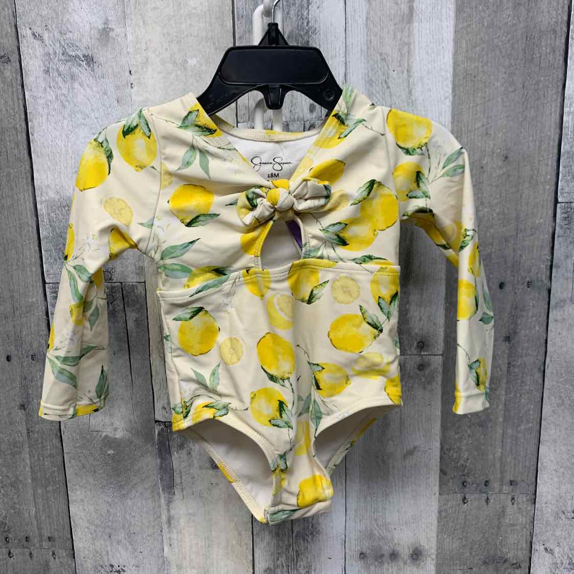 Size 18 Months Yellow Graphic Jessica Simpson Swim Suit - 1pc