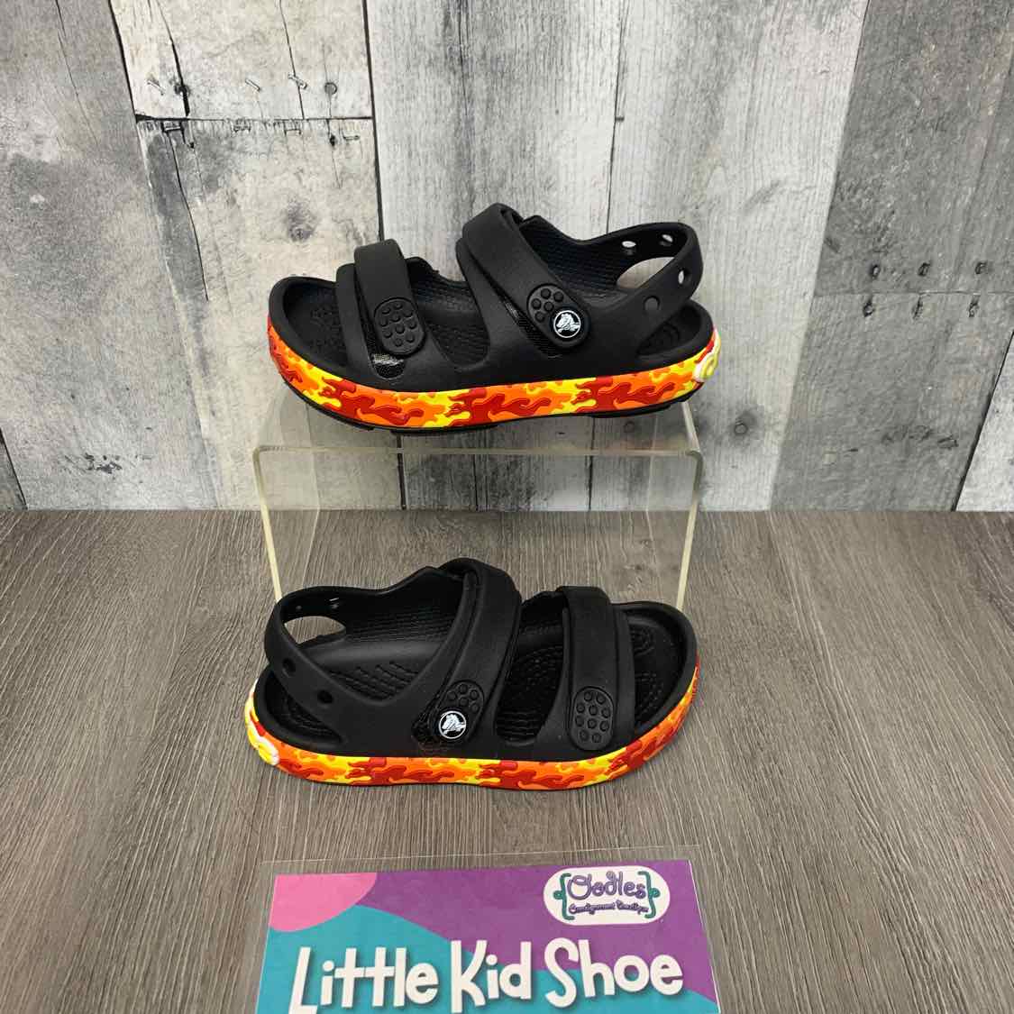 Size 10 Black/Red Crocs Sandals