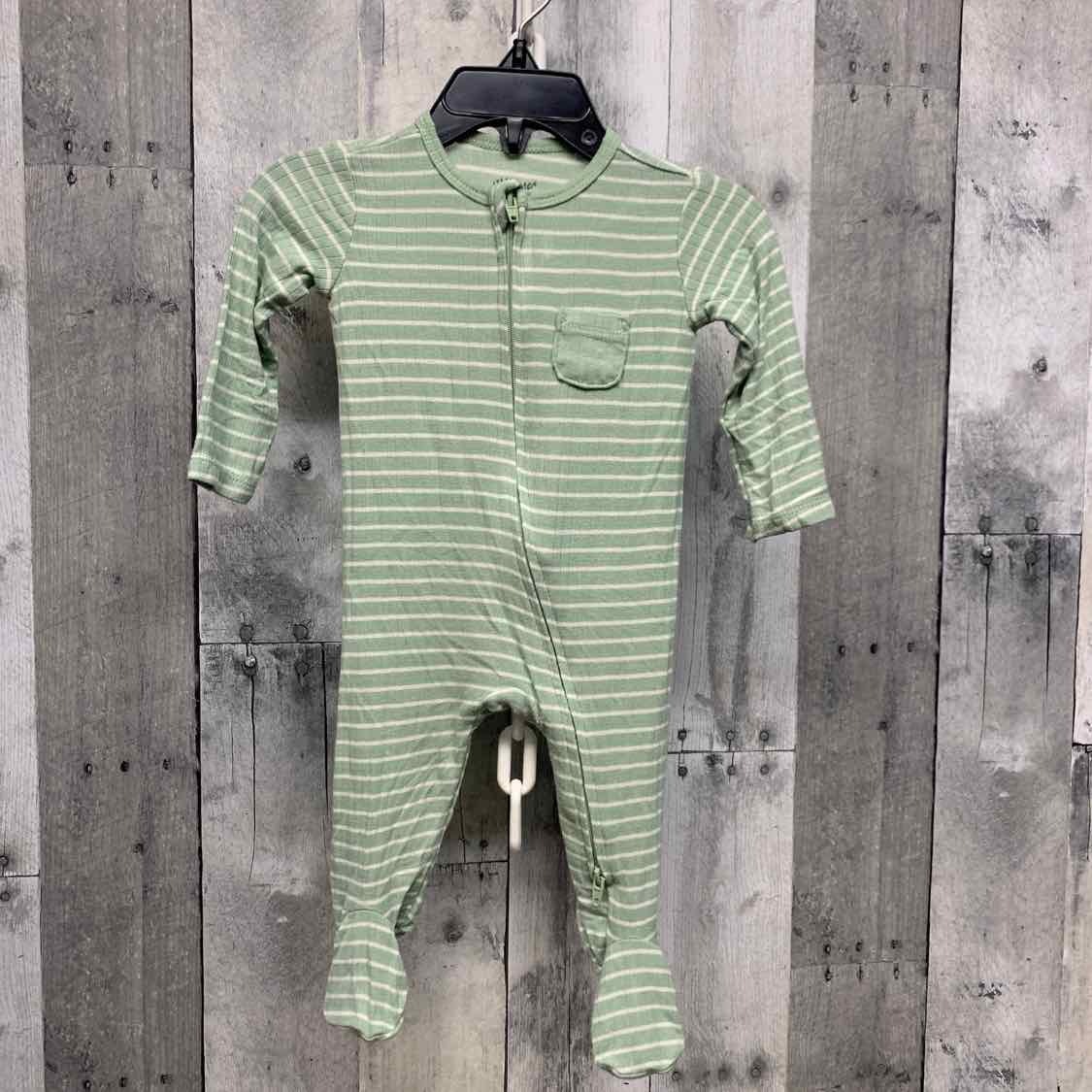 Size 3 Months Green Little Me Footy PJs