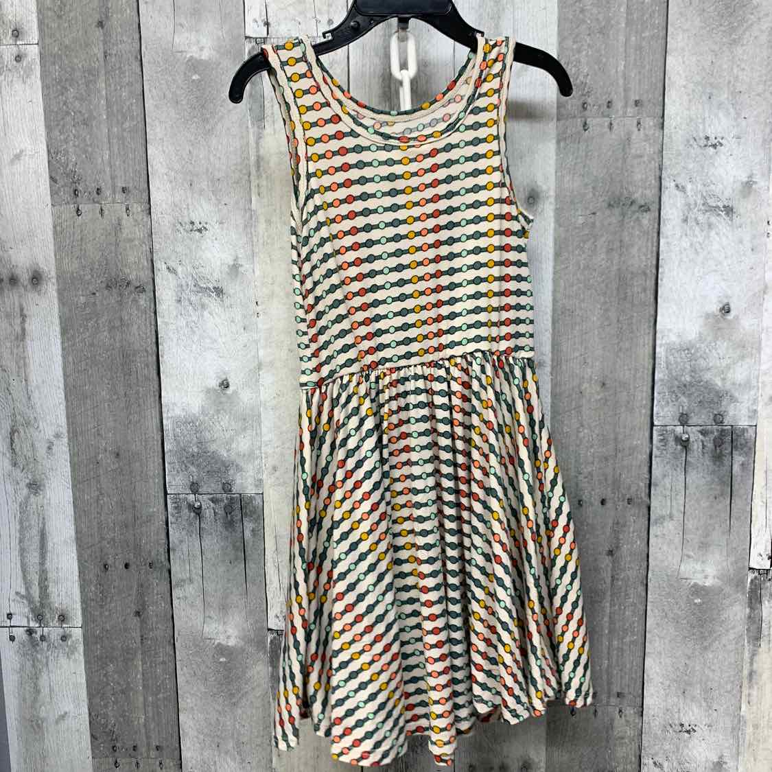 Size 3/4 Tan/Teal Dot Dot Smile Dress