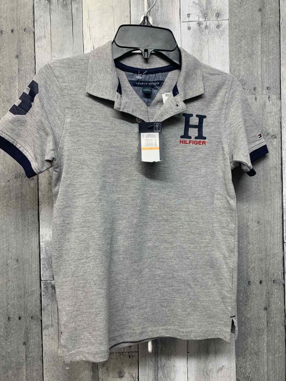Size 7 Gray/Navy Tommy Hilfiger Polo