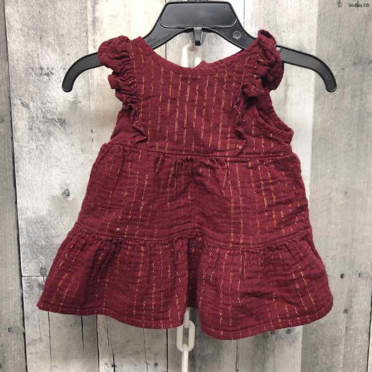 Size 3-6 Months Burgundy/Gold Cat & Jack Dress