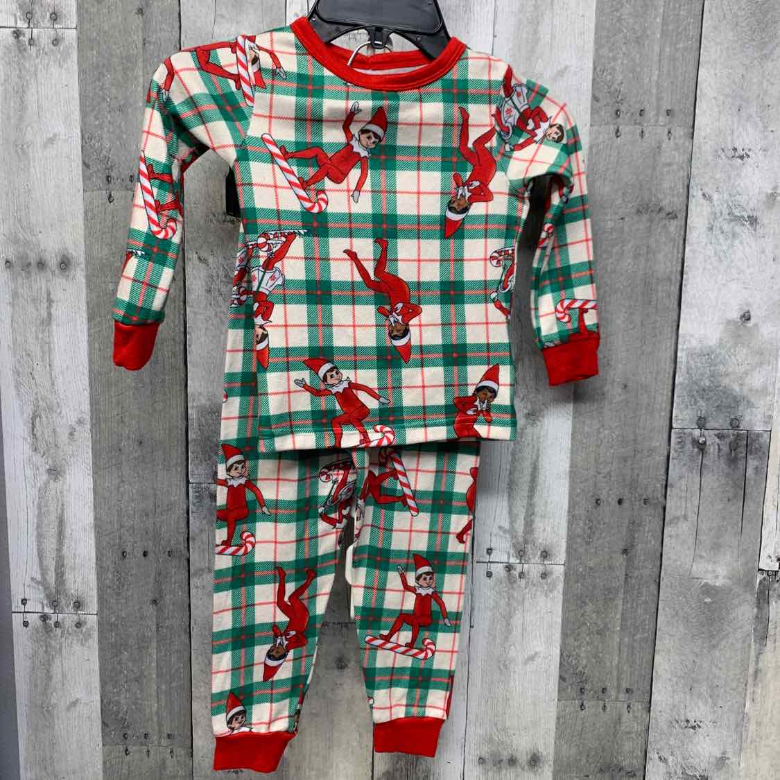 Size 4 Red/Green Holiday Brands 2pc PJs