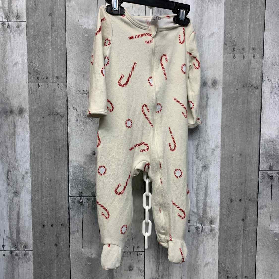 Size 6-9 Months Ivory/Red Modern Moments by Gerber Footy PJs
