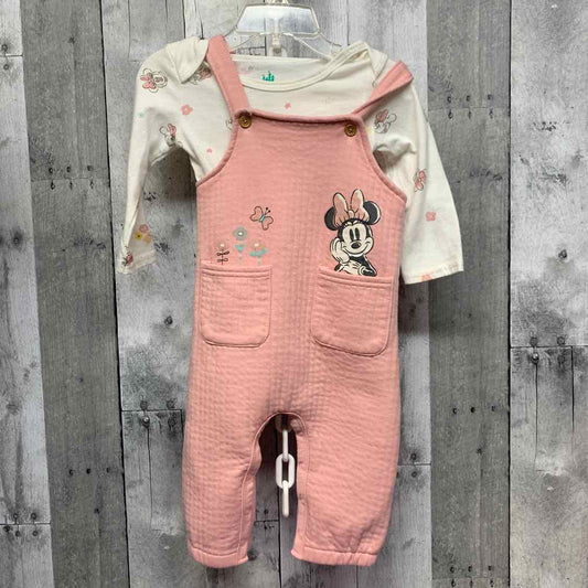 Size 12 Months White/Pink Disney Shirt/Pants