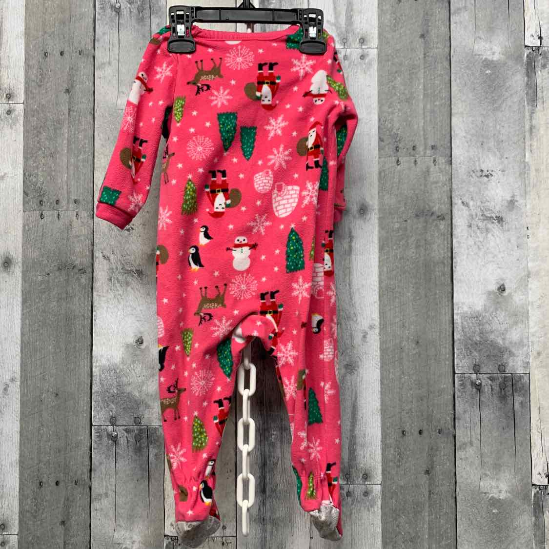 Size 12 Months Pink Print Carter's Footy PJs