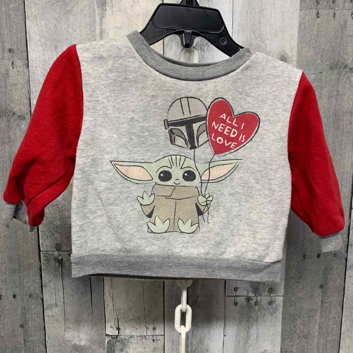 Size 12 Months Gray/Red Star Wars Sweat Shirt