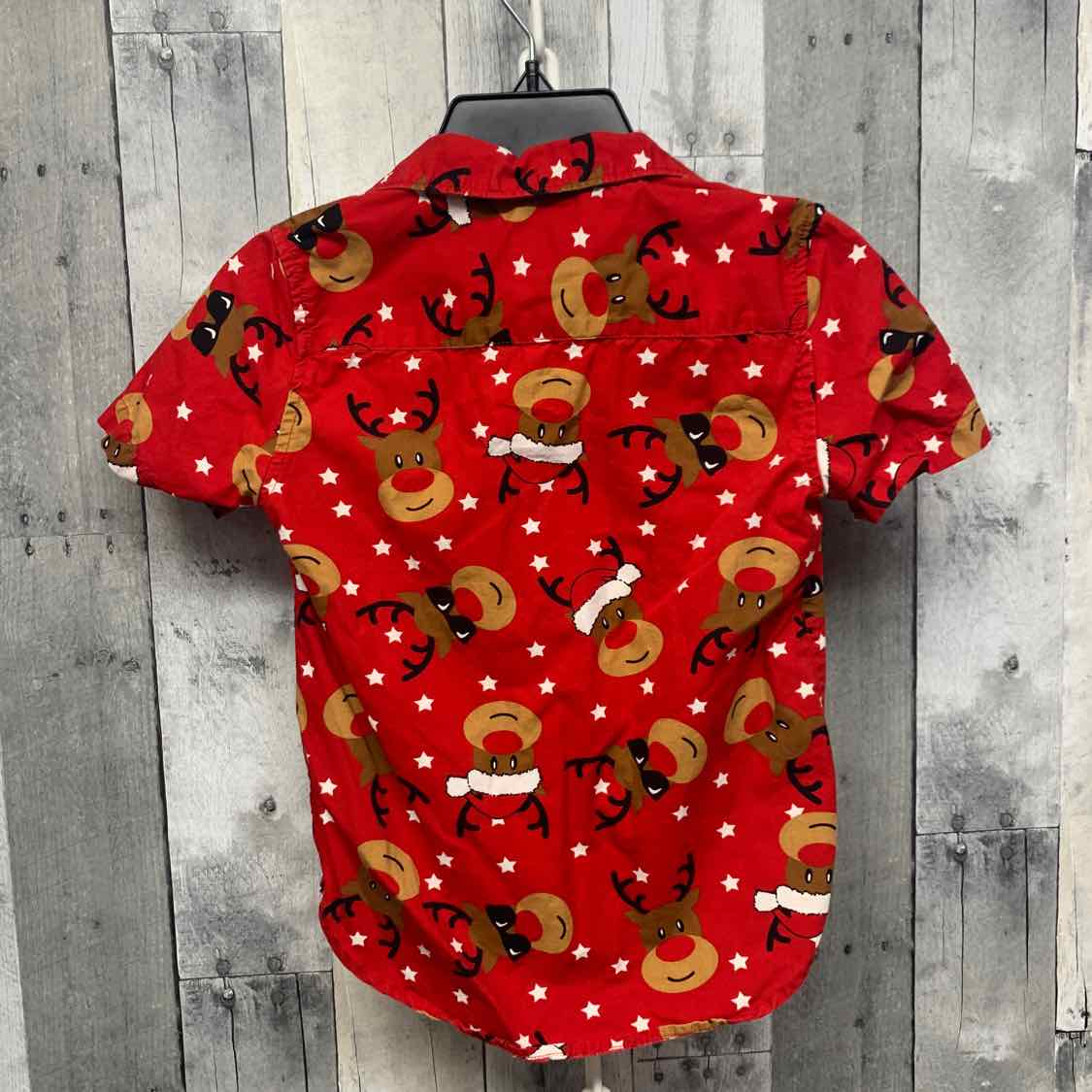 Size 7 Red Print B Brand Button Up