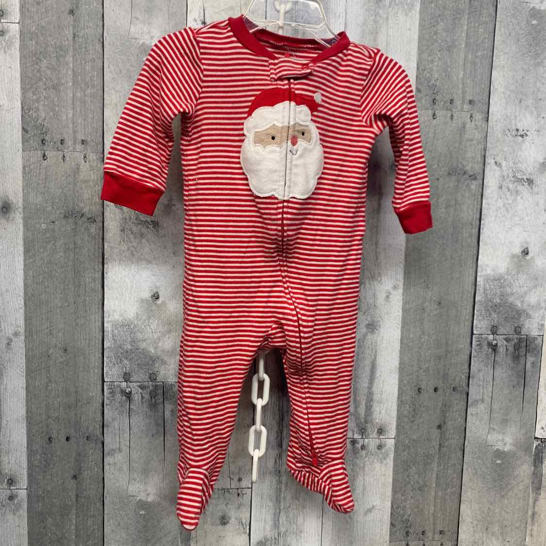 Size 9 Months Red Striped Just One You Footy PJs
