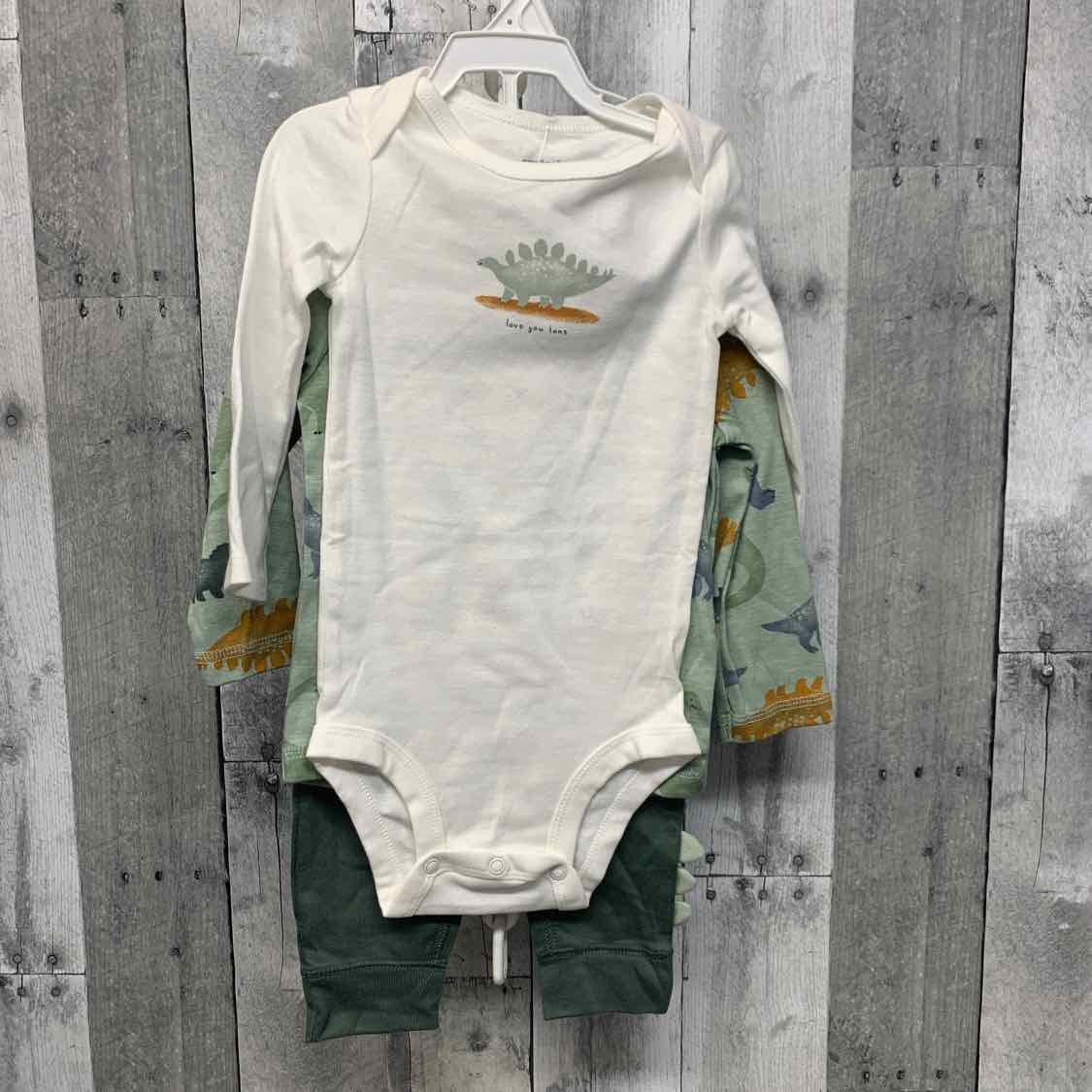 Size 12 Months White/Green Carter's Shirt/Pants