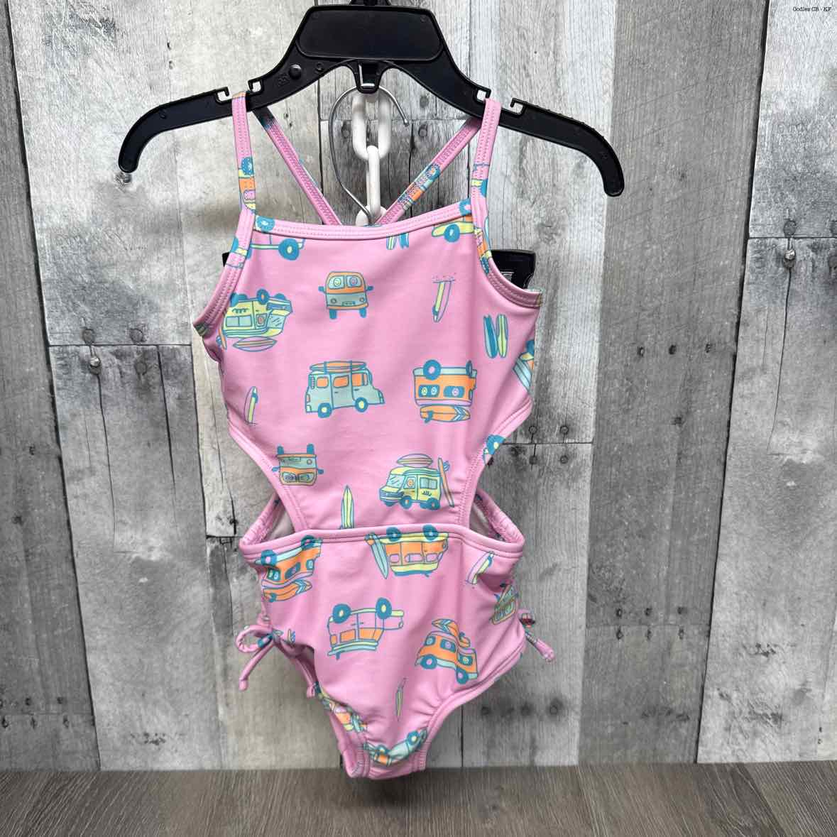 Size 3T Pink Print Cat & Jack Swim Suit - 1pc