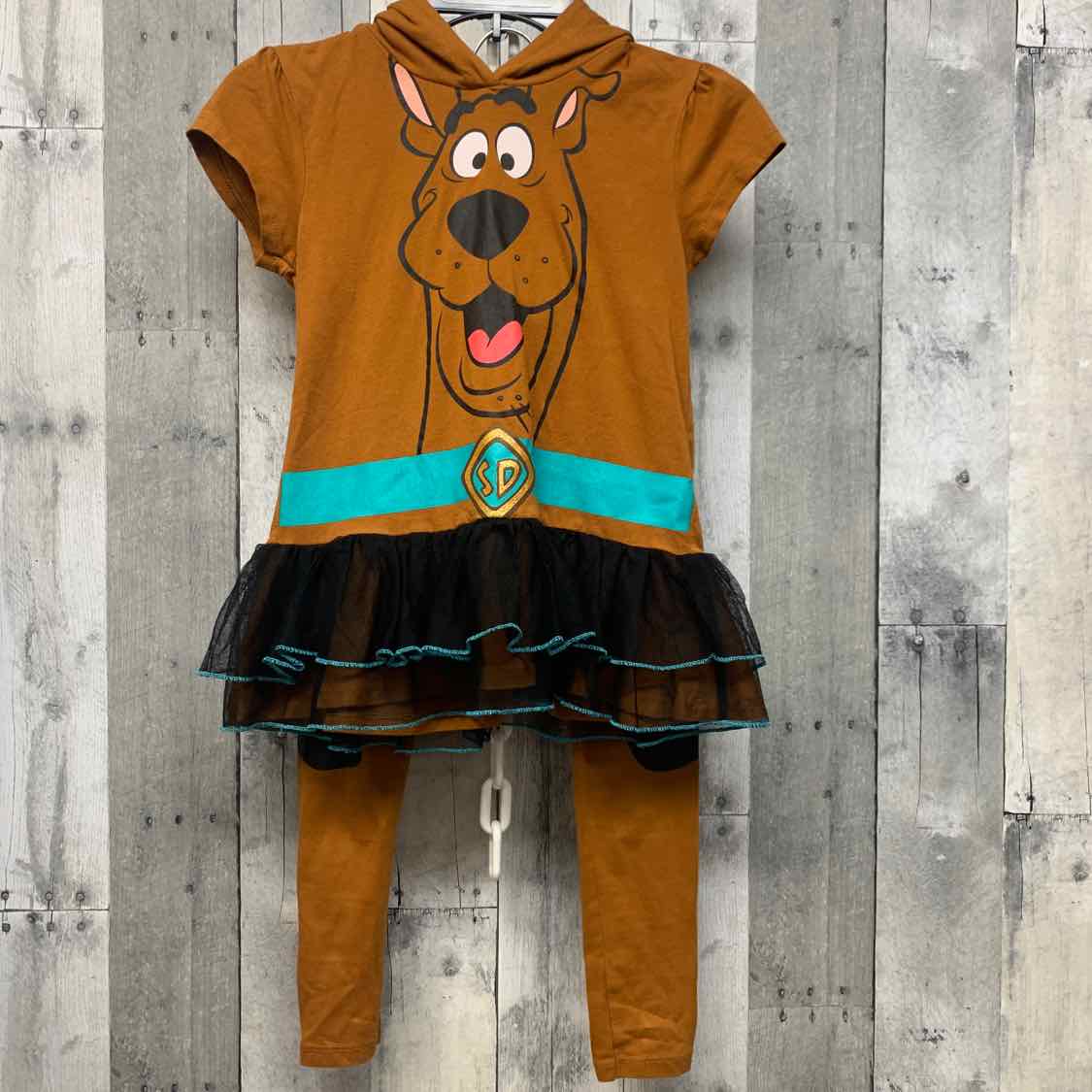 Scooby Doo Brown/Teal Size 5/6 Halloween Costume - Little Kid